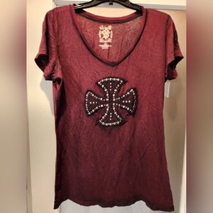Velvet Stone women's t-shirt with rhinestones XL